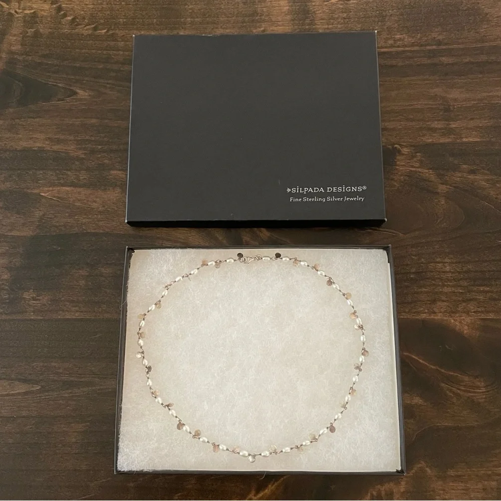 Silpada Sterling Silver and Freshwater Pearl Wisdom Necklace